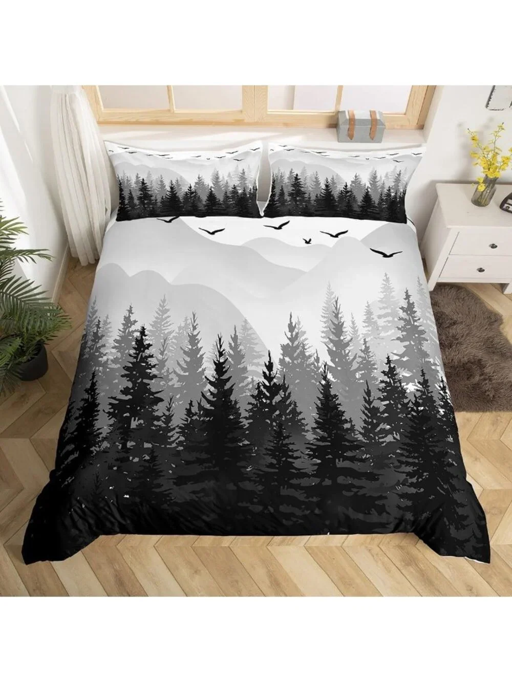 Nature-Inspired Kids Bedding Set - Queen Size, Cozy & Stylish for All Ages